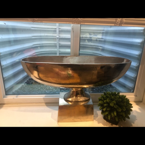 Interior Kollections Other - Silver oblong pedestal bowl/urn 29x17x8” UK import